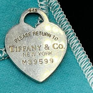 Authentic Tiffany & Co. Sterling Silver Please Return To Tiffany Heart Pendant